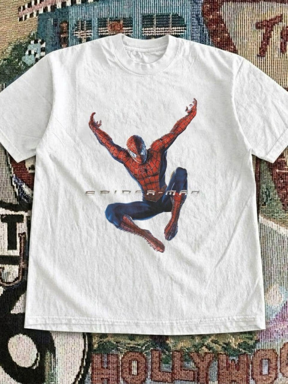 Gildan White Spider-Man Graphic Short Sleeve Tee